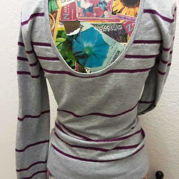 Guess Sweater, Gray, Purple Bling - Picture 2 of 7